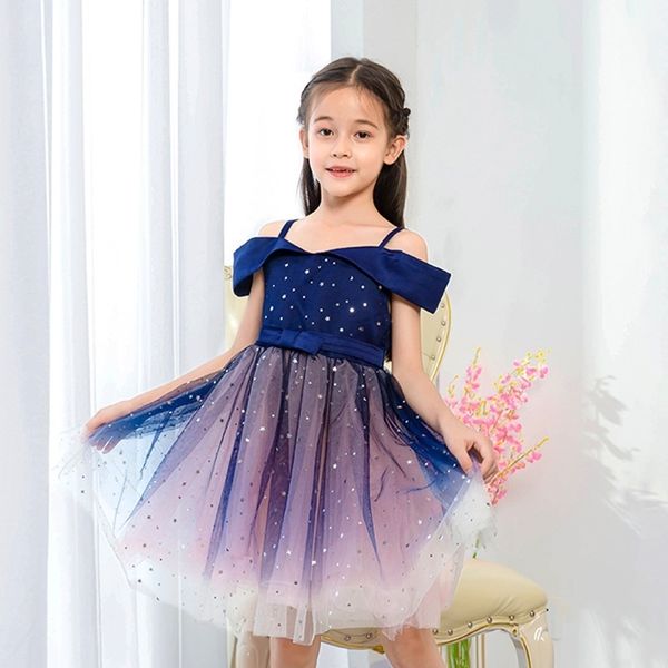 

children's suspender shoulder princess girls sequin halloween dress performance dress, Red;yellow