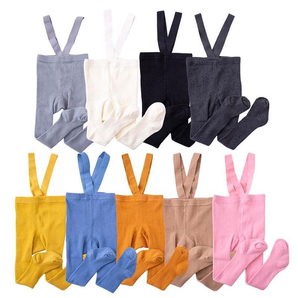 

footies autumn toddler baby girls soft pants leggings socks children cute cotton solid color stretchy bottoms, Blue