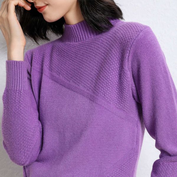 

women's sweaters sweater semi turtleneck pullover for women's loose fitting clothing autumn winter korean fashion versatile bottom, White;black