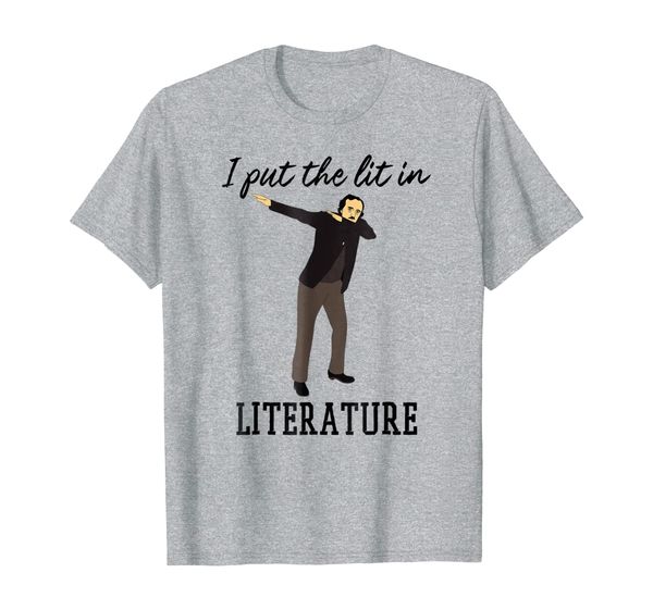

dabbing funny edgar allan poe shirt-lit in literature tshirt, White;black