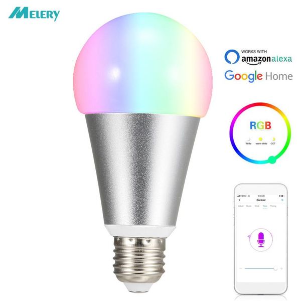 

bulbs e27 e26 wifi smart led light bulb dimmable lamp rgb warm cool white 7w voice timmer remote control work with alexa google home