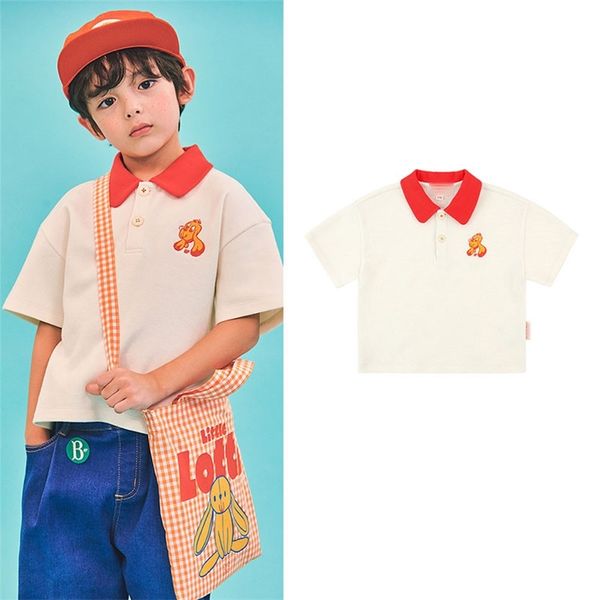 Kids meninos bonitos t-shirt Crianças marca projeto verão branco camiseta estilo coreano estilo de chegada 210619