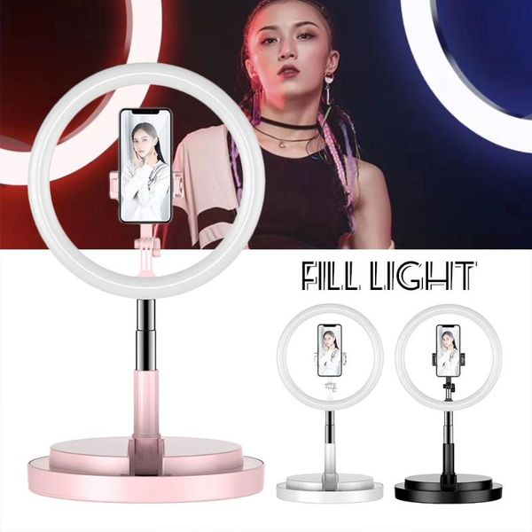 

10inch dimmable rgb led selfie ring light phone usb lamp pography fill with holder for makeup live stream flash heads