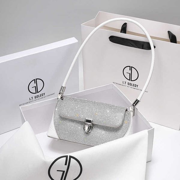 

guangzhou women's rhinestone french underarm women's texture foreign style senior niche versatile shoulder bag