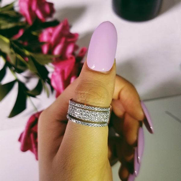 

cluster rings 925 sterling silver big band eternity ring for women wedding luxury fashion elegant party anniversary personalized r4576, Golden;silver