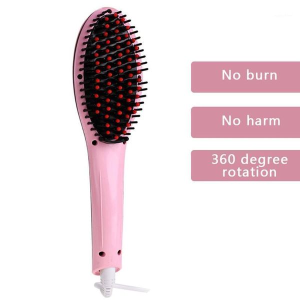 

hair straightener brush electric straightening auto comb iron ceramic heat lcd anion portable1, Silver