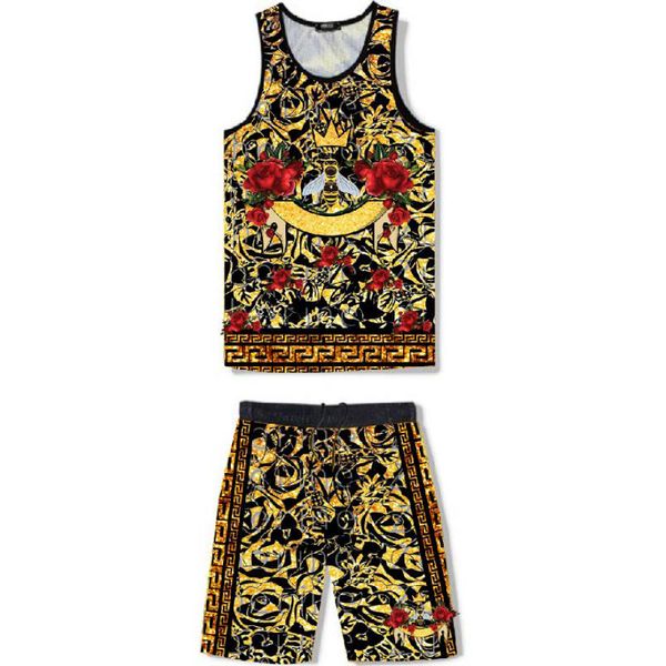 

2021 new men' printing youth trendy men' vest t-shirt, White;black