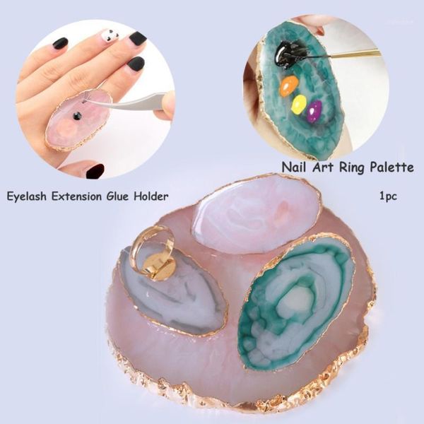 

1pcs acrylic crystal nail art eyelash extension glue rings individual false holder adhesive stand pigment1