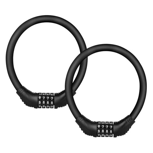 

bike locks 2 bicycle lock, anti-theft lock high security 4-digit cable with chain, 40cm