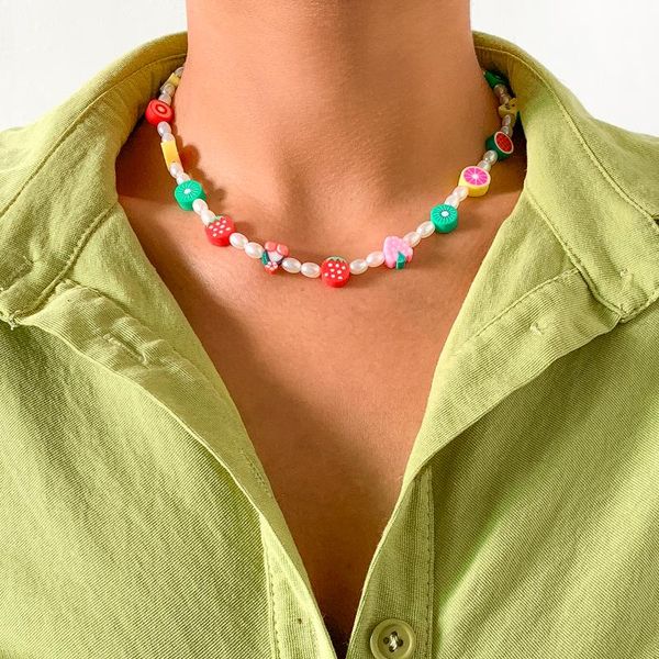 

chokers korean bohemian colorful seed bead choker necklace statement short collar clavicle chain for women female boho jewelry, Golden;silver