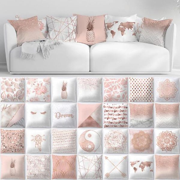 

cushion/decorative pillow rose gold geometric cover cushion home decorative pillows case pillowcases pineapple glitter