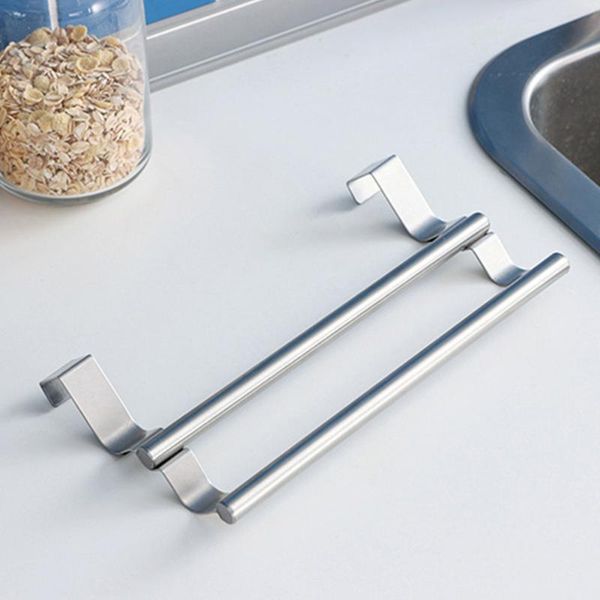 

towel racks kitchen bathroom storage hanger cabinet stainless steel holder hook type rack hanging rustproof double bars household