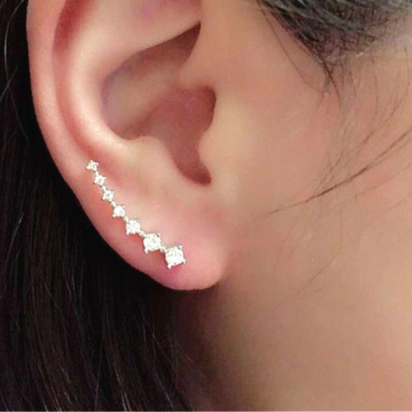 

big dipper four-prong setting 7pcs crystal gold color ear hook stud earrings fashion jewelry women, Golden;silver