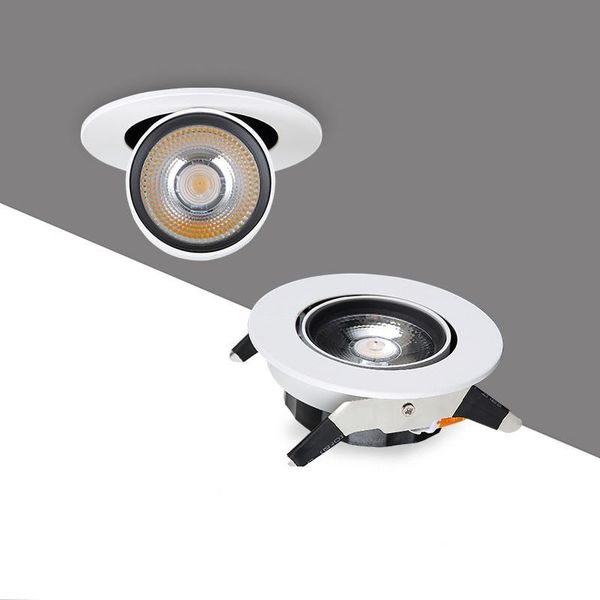 

downlights dimmable 7w 12w ac85-265v cob ceiling recessed downlight 360degree rotatable 90degree foldable led spot light indoor lighting