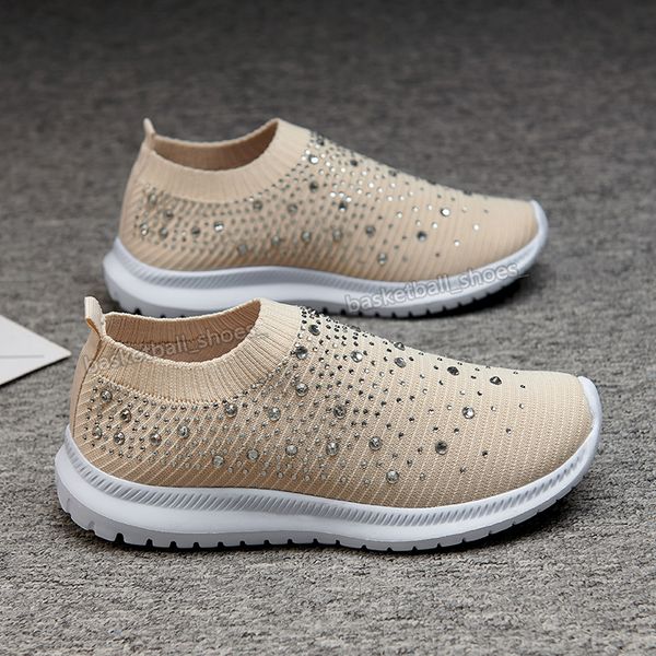 

flats womens shoes larges sizes rhinestones socks colors matching thick soled old couple shoe sports sneaker woman trainers sneakers 35-431, Black