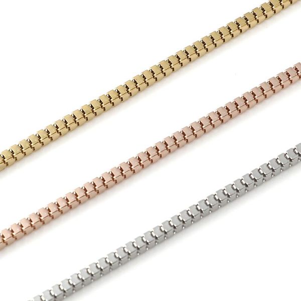 

chains high quantity stainless steel box chain neckalace silver color gold necklace on the neck collar jewelry gifts, 1 pcs