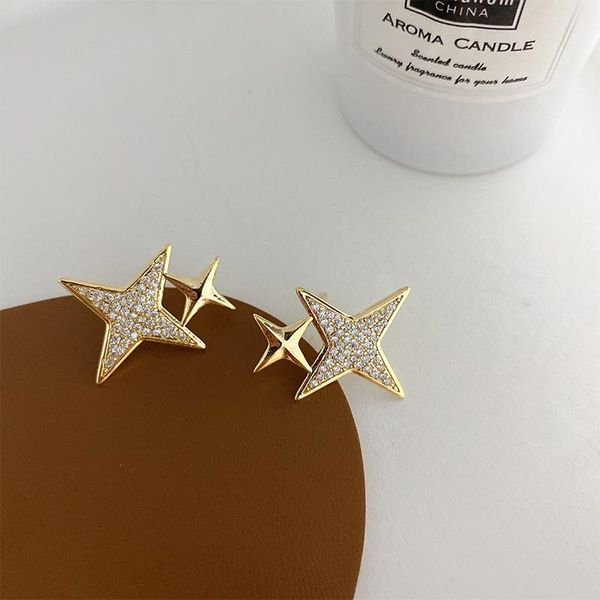 

dangle & chandelier allme korean fashion gold color sparkly cz stone star earrings for women ladies trendy accessories birthday gifts, Silver