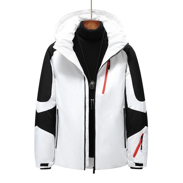 

2021 winter new down jacket men's short hooded thickened thermal fashion wear, Black
