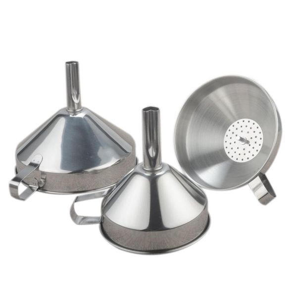 

colanders & strainers thickened stainless steel funnel, wine leak, oil removable tape, filter cone kitchen gadgets, set of 3