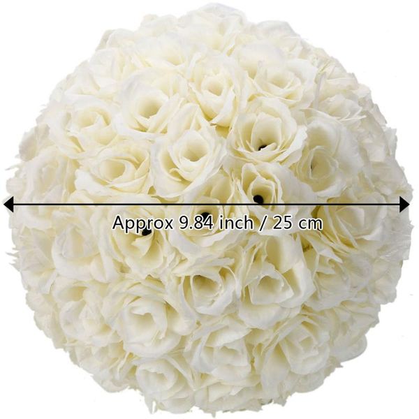 

5pcs 25cm flower balls wedding decoration ivory white decorative flowers & wreaths