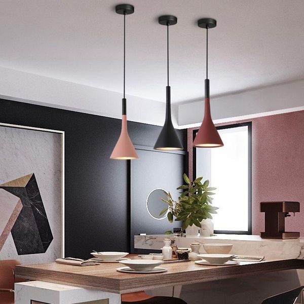 

modern led pendant lights aluminum e27 bulb hanging lamp for kitchen living room loft bedroom fixtures lightings. lamps