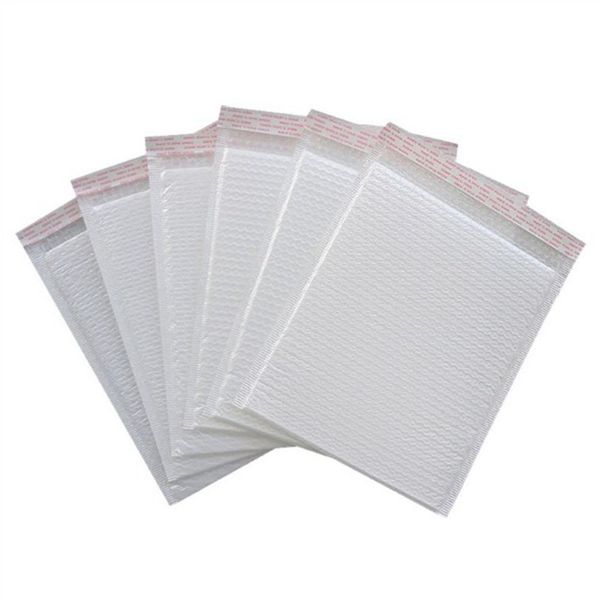 100 шт. Белые почтовые пакеты 15 * 20 + 4 см Пузырьковый конверт Sey Seal Cushioning Wrap Coiling Bag 