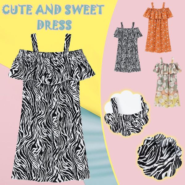 

dress for girls toddler kids baby girl summer vacation suspender skirt floral ropa niÃ±a sukienki dla dzieci girl's dresses, Red;yellow