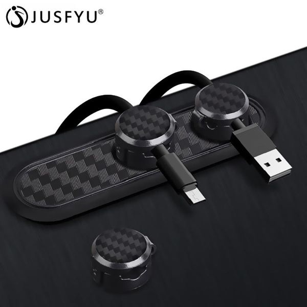

magnetic cable organizer carbon fiber management winder magnet protector clip desktidy usb charger holder cell phone mounts & holders