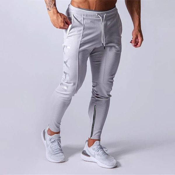 

running pants gym fitness men jogging sweatpants cotton sportswear skinny trouser bodybuilding training clothing sport, Black;blue