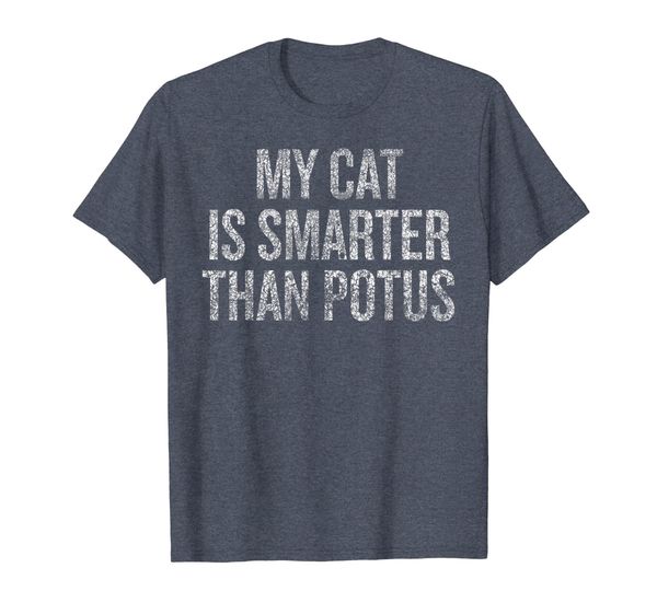

my cat is smarter than potus #resist #notmypresident t-shirt, White;black