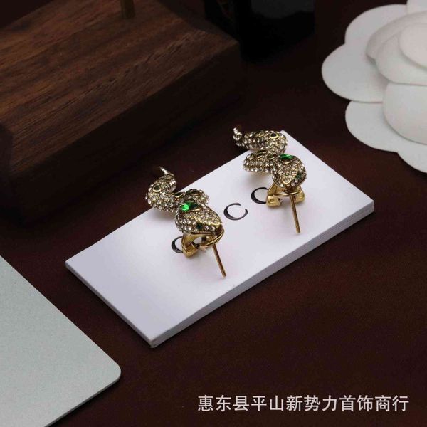 

2021 gjia / gujia 21 year new snake earrings for women's doubles, Golden