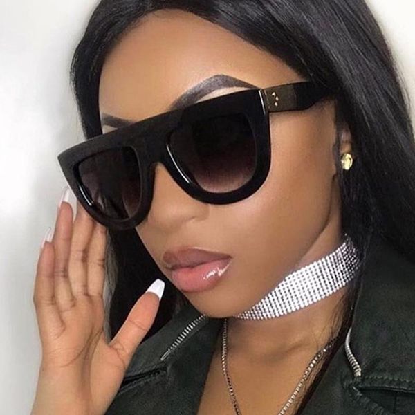 

sunglasses 2021 trendy brand designer vintage flat women rivet shades sun glasses for female big square eyewear, White;black
