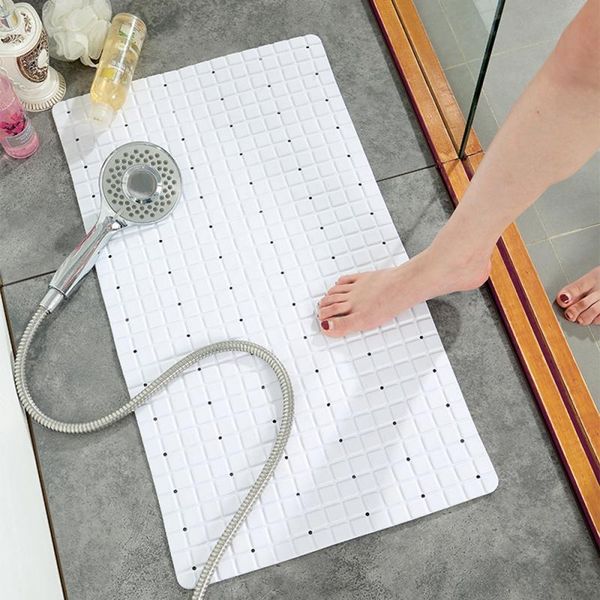 

grid design pvc non-slip bath mat bathroom multi suction cups soft drain safety anti-slip supplies mats