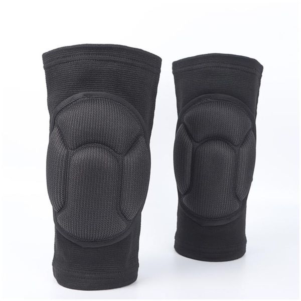 

elbow & knee pads 1 pair kneelers brace support protective gear kneepad thickening for football volleyball sports, Black;gray