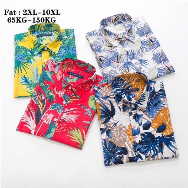 

beach shirt oversize 5xl 7xl 9xl brand clothes 2021 summer mens fashion trends casual loose fat short sleeve shirts men's, White;black