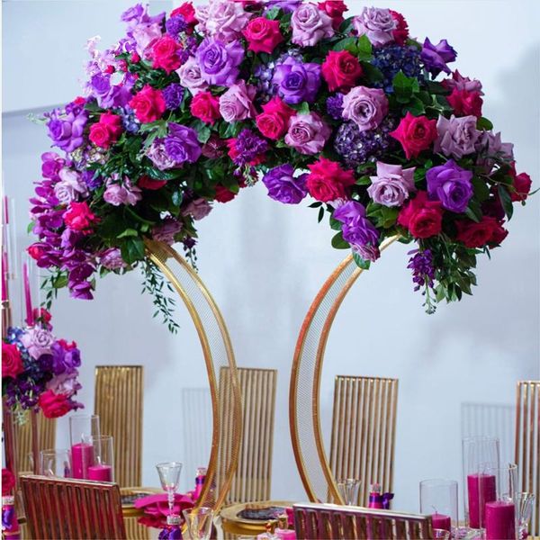 

party decoration gold arch flower stands for wedding arrangements