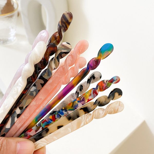 

new arrival hair jewelry accessories acetate chopstick vintage hair stick women girls 18cm long hair stick hairpins clip, Silver