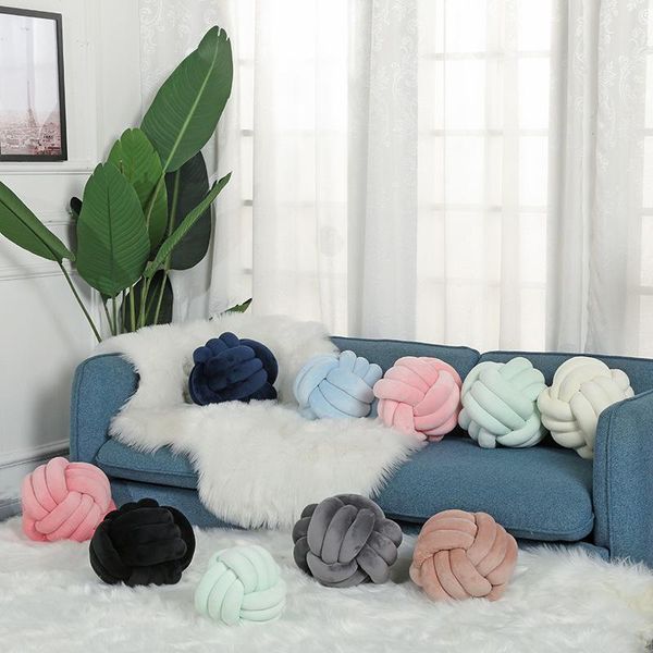 

pillow creativity solid colors sleeping plush pp cotton stuffed handmade knotted ball sofa car bedding futon cushion home decor