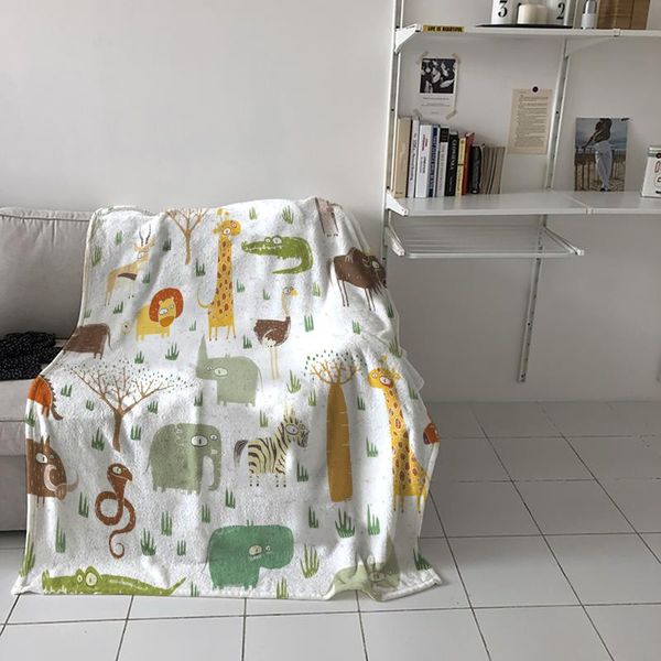 

blankets special throw blanket for bed elephant giraffe cartoon nap traveling soft flannel children's bedroom bedspreadc