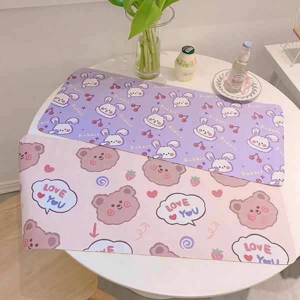

table cloth cartoon bear forest pu leather tablecloth student waterproof desk mat 67*30cm