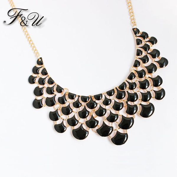 

pendant necklaces f&u different colors of drop oil technique ginkgo leaf shaped necklace for women, Silver