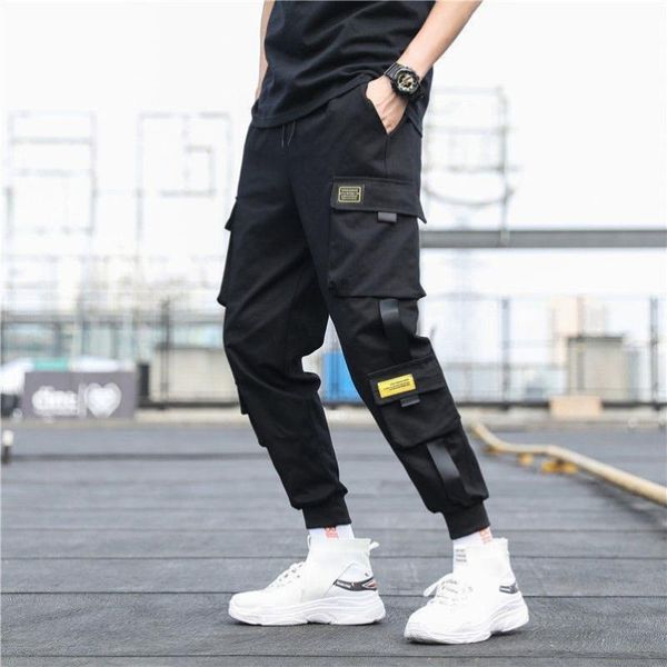 

men's pants 2021 spring and autumn casual wide leg vintage hiphop mens overalls clothing men trousers, Black