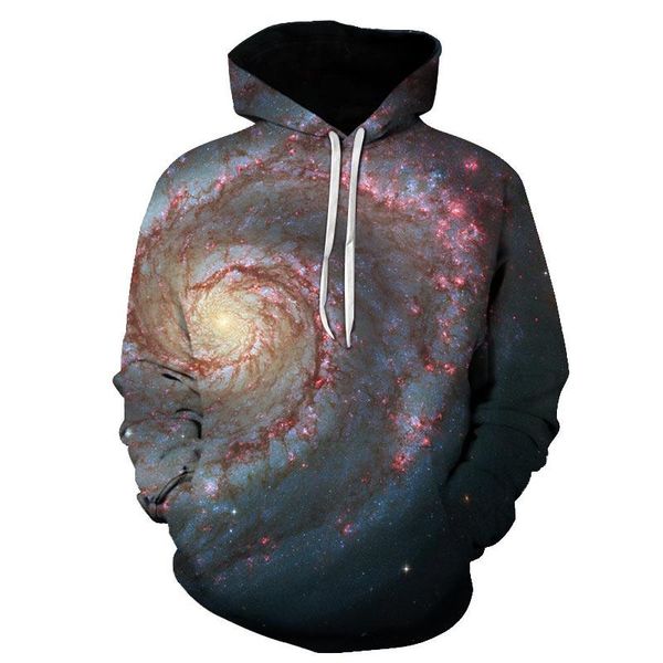 

men's hoodies & sweatshirts hooded sweater 3d print men and women romantic galaxy sweatshirt couple trend autumn hoodie, Black