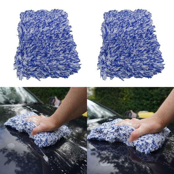 

car care glove plush soft microfibre wash mimicrofiber cleaning 2pcs towel