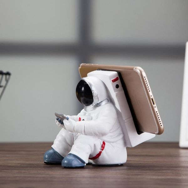 

decorative objects & figurines resin astronauts ornaments universal cell phone stand holder bracket gift toys home office desk decoration bi