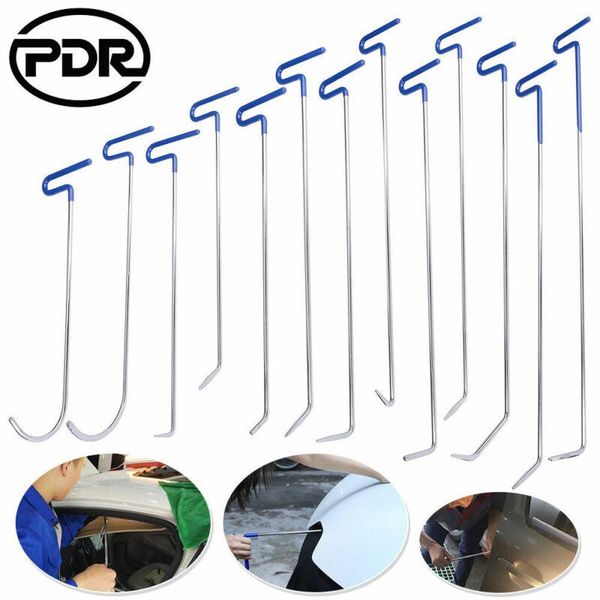 

professional hand tool sets 13pcs/set pdr rod paintless dent removal car body puller push tail hail repair kit