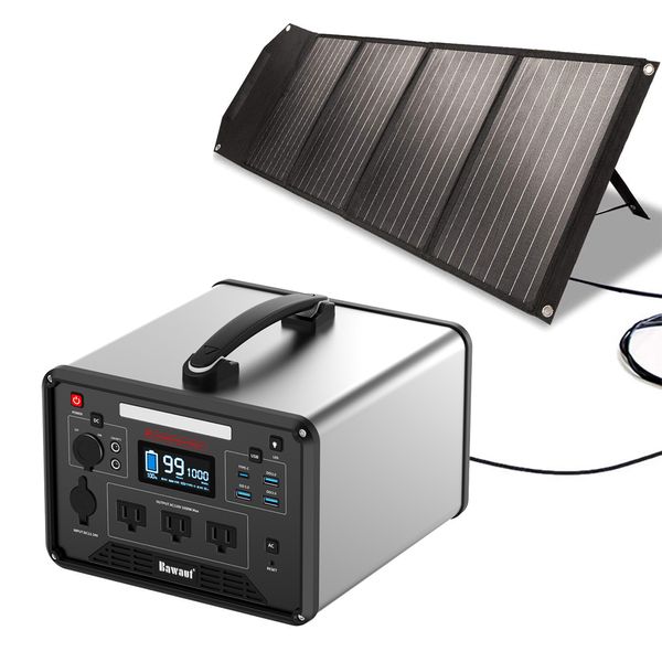 Batteria per centrale elettrica portatile Alimentatore di emergenza da 1000 W con batteria per sistema di energia solare domestica da campeggio all'aperto