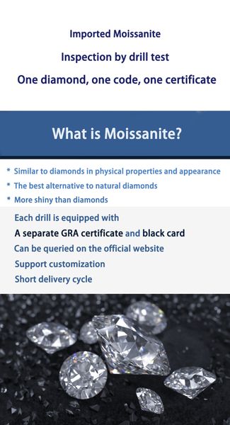 

moissanite loose moissanite excellent round brilliant cut jewelry making stone diy material, Black