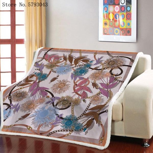 

blankets leaves flower chain sherpa blanket colorful striped geometry 3d print home custom nap office weighted