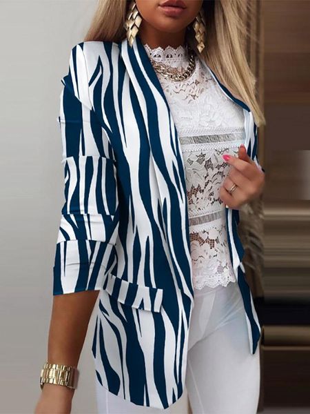 

women's jackets autumn version of the self-cultivation retro printing small suit jacket female office lady coat, Black;brown